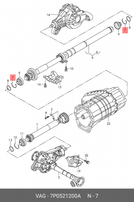 кольцо пружинное стопорное!\ Audi Q7 4lb 7P0 521 200 A VAG