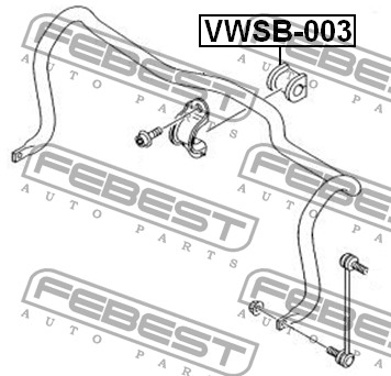 Втулка стабилизатора VOLKSWAGEN TRANSPORTER 7H 2003-2010 VWSB-003 VWSB-003 FEBEST