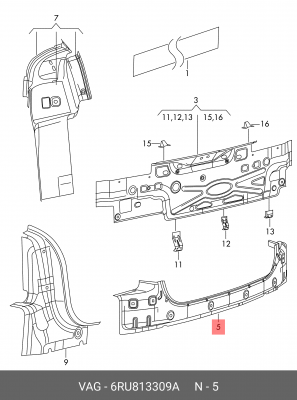 VW POLO (SED RUS) (2011>) 6RU 813 309 A VAG