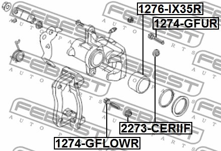Втулка направляющая задн суппорта HYUNDAI ix35, CRETA 1274-GFUR 1274-GFUR FEBEST