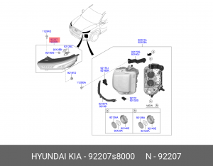 Огни ходовые дневного света HYUNDAI Palisade (19-) левая OE 92207S8000 HYUNDAI KIA