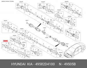ШРУС В СБОРЕ 49582D4100 MOBIS
