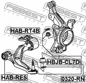 Сайлентблок рычага задний без кроншт HONDA CROSSROAD 2007-2010 HAB-RT4B HAB-RT4B FEBEST