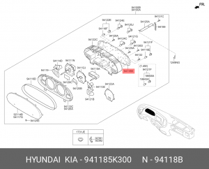 Плата комбинации приборов HYUNDAI HD65,72,78 (10-) OE 941185K300 HYUNDAI KIA