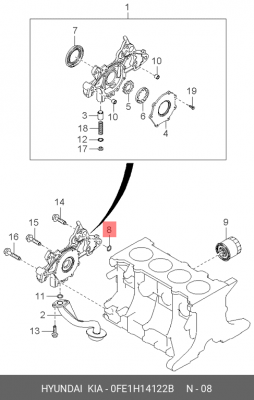 УПЛОТНИТЕЛЬНОЕ КОЛЬЦО МАСЛЯНОГО НАСОСАR 0FE1H-14122B 0FE1H14122B HYUNDAI KIA