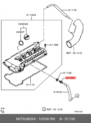 КЛАПАН СИСТЕМЫ ВЕНТИЛЯЦИИ КАРТЕРА 1035A789 1035A789 MITSUBISHI