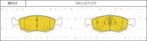 Колодки тормозные дисковые передние RENAULT Logan 07- BB0554 BB0554 BLITZ