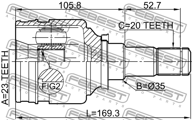ШРУС внутренний правый 0111-NHW20RH 0111-NHW20RH FEBEST
