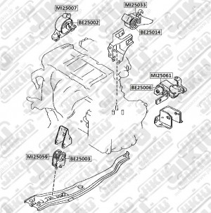Опора двигателя передняя MAZDA 323 98-04 MI25059 MI25059 JIKIU