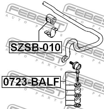 Втулка переднего стабилизатора D24  2шт SZSB-010 FEBEST