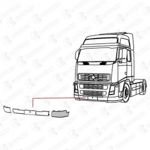 нижн. часть бампера !(п) св-сер. левая \Volvo FH12/16 FM9/12 2FH93 COVIND