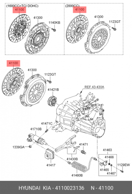 Диск сцепления HYUNDAI Elantra (06-) (1.6) KIA Ceed (06-) (1.4/1.6) OE 4110023136 HYUNDAI KIA
