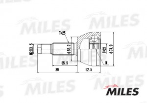 ШРУС наружный FORD FOCUS/FIESTA/FUSION 1.4-2.0 98-04 (SKF VKJA5596) GA20110 GA20110 MILES