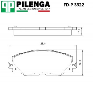 Колодки тормозные дисковые передние FD-P3322 FDP3322 PILENGA