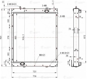 радиатор системы охлаждения !\LiAZ 5292 дв. ЯМЗ-536 LRC1311 LUZAR
