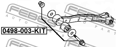 Болт крепления подвески ремкомплект MITSUBISHI PAJERO V98W 2006- 0498-003-KIT 0498-003-KIT FEBEST