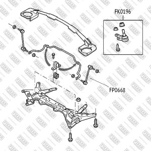 Тяга стабилизатора передняя левая/правая FORD Focus 98- FP0668 FP0668 FIXAR
