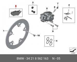 Комплект тормозных колодок, порошков. 34218562163 34 21 8 562 163 BMW