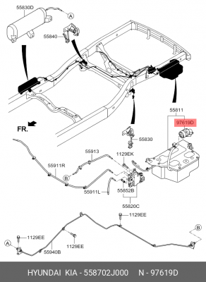 Фильтр воздушный компрессора пневмоподвески KIA Mohave (08-16) OE 558702J000 HYUNDAI KIA