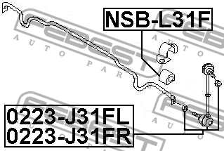 Втулка переднего стабилизатора d18.5 NSB-L31F FEBEST