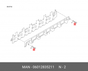 Винт с 6-гранной головкой M10X16-8.8-MAN 06012835211 MAN