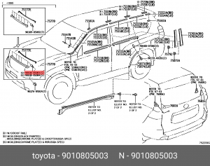 болт! M14x1.5ч45мм \Toyota 90108-05003 TOYOTA