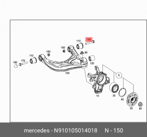 болт амортизатора! M14x1.5x100-10.9 \ MB N 910105 014018 MERCEDES BENZ