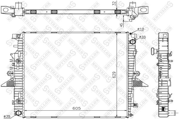 радиатор системы охлаждения!\ Land Rover Discovery, Range Rover Sport 4.0-4.4/4. 10-26290-SX STELLOX