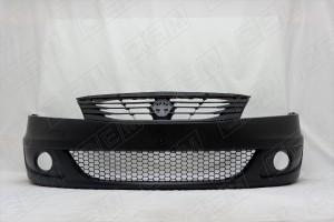 Бампер передний Renault Logan 1 2009-2014, под ПТФ, с решеткой радиатора OEM0564 OEMPARTS