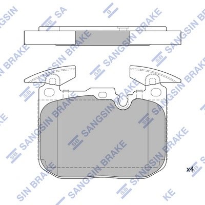 Колодки тормозные дисковые BMW F20/F30 1.4-3.0/2.0d 11 SP2402 SP2402 SANGSIN