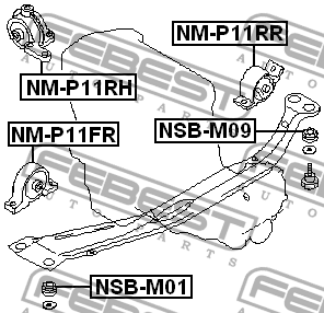 Втулка передн подрамника NISSAN PRIMERA P11 NSB-M01 NSB-M01 FEBEST