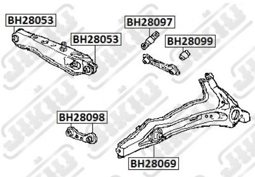 Сайлентблок задн подвески HONDA CR-V 95-01, CIVIC 87-98 BH28053 BH28053 JIKIU