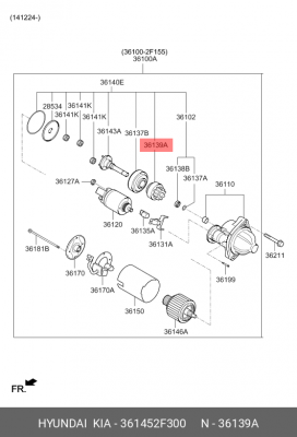 Привод стартера HYUNDAI Tucson (15-),Santa Fe (12-) (TCI) (бендикс) OE 361452F300 HYUNDAI KIA