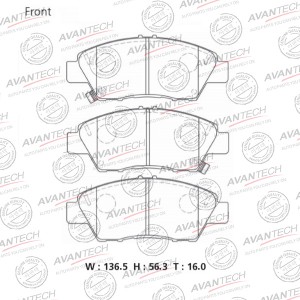 Колодки тормозные дисковые Avantech передние (противоскрипная пластина в компл.) AV299 AVANTECH