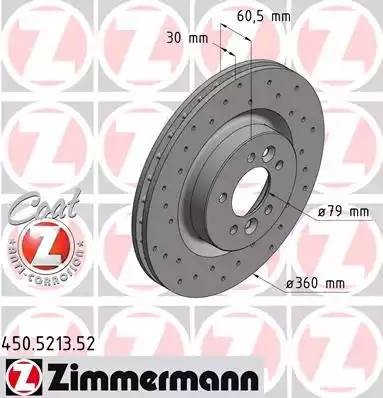 диск тормозной !Sport перед. 360x30/62-5x120 \ Land Rover Range Rover Sport 4.2i 450521352 ZIMMERMANN