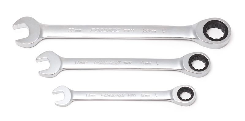 Ключ комб трещоточный прямой 19х19 /FORSAGE/ F75719 FORSAGE TOOLS