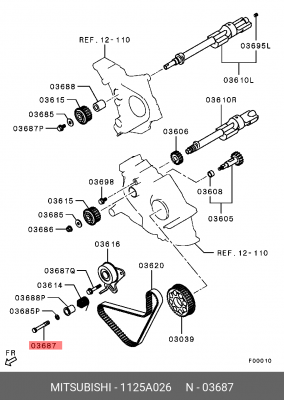 БОЛТ ПРИВОДА БАЛАНСИР.РЕМНЯ 1125A026 1125A026 MITSUBISHI