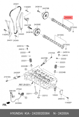 242002E084 распредвал 242002E084 HYUNDAI KIA
