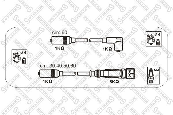 к-кт проводов!\ VW Golf II/Passat 1.6/1.8 84-97 10-38337-SX STELLOX