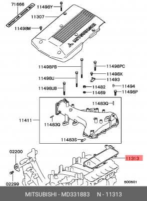 ПРОКЛАДКА МЕТАЛЛИЧЕСКАЯ MD331883 MD331883 MITSUBISHI