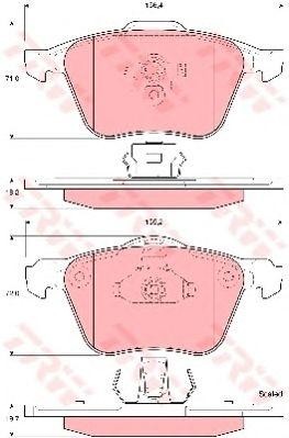 Колодки тормозные VOLVO S60, V70, S80, XC70, XC90 (98-) передние (4шт.) TRW GDB1576 TRW