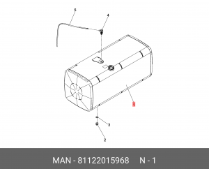 Топливный бак  710л 81122015968 MAN