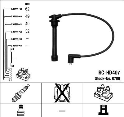 Провода зажигания к-т RC-HD407 0709 0709 NGK