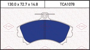 Колодки тормозные дисковые передние MITSUBISHI Carisma 95-VOLVO S40/V40 95- TCA1 TCA1078 TATSUMI
