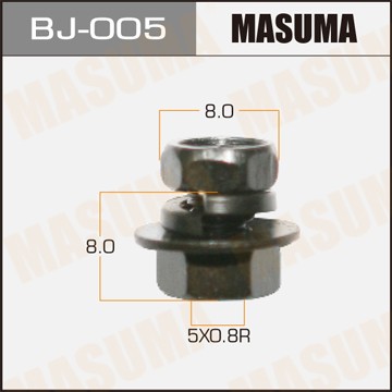 Болт М5.0x0.8х8.0 с гайкой и гровером набор 12шт. MASUMA BJ005 MASUMA