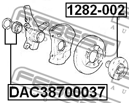 Подшипник ступицы HYUNDAI Accent передней FEBEST DAC38700037 FEBEST