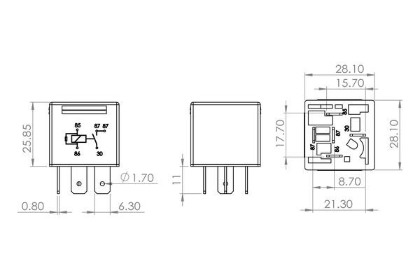 Реле электромагнитное 24V 5-ти контактное (20A) с сопротивлением BOSCH 0986AH0204 BOSCH