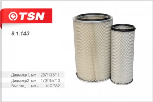 фильтр воздушный! комплект 2шт LONG GONG CDM855/843/ZL-50 91143 TSN