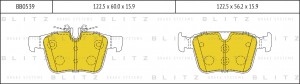 колодки дисковые задние!\ Land Rover, Jaguar F-PACE/XE/XF 15> BB0539 BLITZ