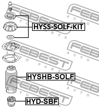 Опора амортизатора с подшипником HYUNDAI SOLARIS HYSS-SOLF-KIT HYSS-SOLF-KIT FEBEST